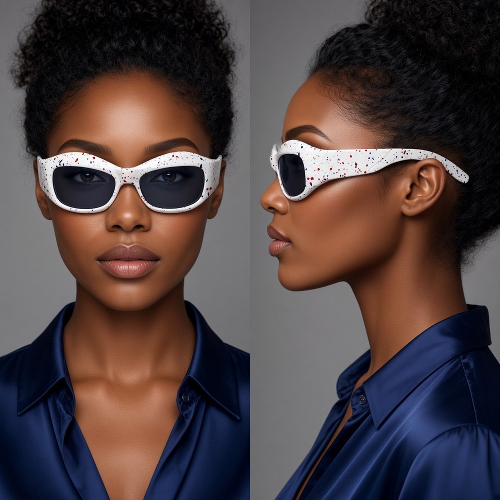 Women Sunglasses Fashion Shield Retro Luxury Style Outdoor White Frame Thick New